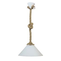 Φωτιστικό Οροφής Conos/30 31-1053 1L Rope Ut-White Heronia Σχοινί,Γυαλί