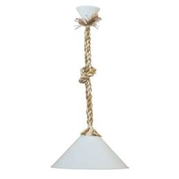 Φωτιστικό Οροφής Conos/30 31-1054 1L Rope Mix-White Heronia Σχοινί,Γυαλί