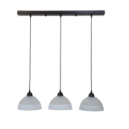 Φωτιστικό Οροφής - Ράγα GL-1020Raga 3L CE 02-0232 Black-White Heronia Μέταλλο,Γυαλί