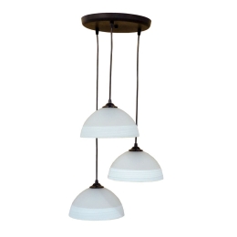 Φωτιστικό Οροφής GL-1020 Pendel 3L 02-0236 Black-White Heronia Μέταλλο,Γυαλί