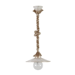 Φωτιστικό Οροφής Lp-150K -M- 31-1105 Mix-Rope White-Bronze Heronia Σχοινί, Πλαστικό