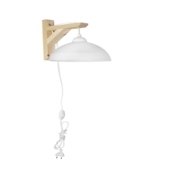 Φωτιστικό Τοίχου Gl-1020AP FIS 02-0242 White Heronia Ξύλο,Γυαλί