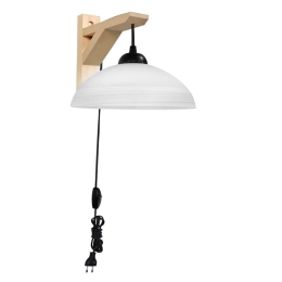 Φωτιστικό Τοίχου Gl-1020AP FIS 02-0240 Black-White Heronia Ξύλο,Γυαλί