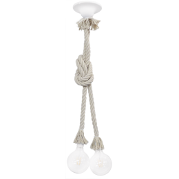Φωτιστικό Οροφής Mac-02C Rope 31-1075 White Heronia Σχοινί, Πλαστικό