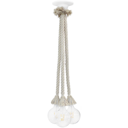 Φωτιστικό Οροφής Mac-3/L TS Rope 31-1076 White Heronia Σχοινί, Πλαστικό