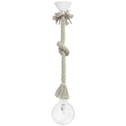 Φωτιστικό Οροφής Ε/27Κ Mac-Rope 1/L 31-1077 White Heronia Σχοινί, Πλαστικό