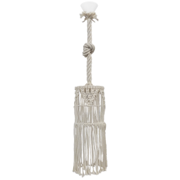 Φωτιστικό Οροφής Mac-01 Φ15 1/L Macrame 31-1059 White Heronia Σχοινί, Πλαστικό