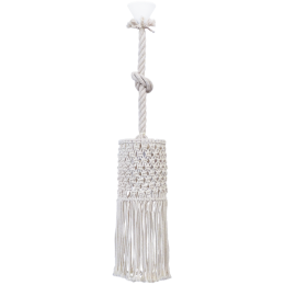 Φωτιστικό Οροφής Mac-04 Φ15 1/L Macrame 31-1067 White Heronia Σχοινί,Μέταλλο