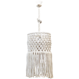 Φωτιστικό Οροφής  Mac-04 Φ30 1/L Macrame 31-1068 White Heronia Σχοινί,Μέταλλο