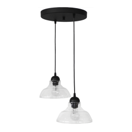 Φωτιστικό Οροφής GL-5060 Pendel 2/L BL-Transparante 02-0260 Heronia Μέταλλο,Γυαλί