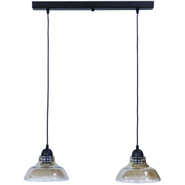 Φωτιστικό Οροφής - Ράγα GL-5060 Raga 2/L BL-Fume 02-0253 Heronia Μέταλλο,Γυαλί