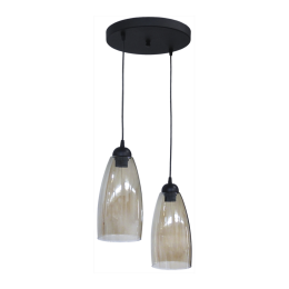 Φωτιστικό Οροφής GL-5050 Pendel 2/L BL-Fume 02-0280  Heronia Μέταλλο,Γυαλί