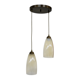 Φωτιστικό Οροφής GL-5050 Pendel 2/L Bronze-Honey 02-0279 Heronia Μέταλλο,Γυαλί