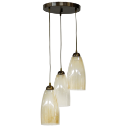 Φωτιστικό Οροφής GL-5050 Pendel 3/L Bronze-Honey 02-0282 Heronia Μέταλλο,Γυαλί