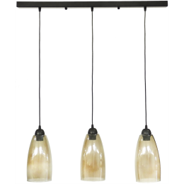 Φωτιστικό Οροφής - Ράγα GL-5050 Raga 3/L BL-Honey 02-0276 Heronia Μέταλλο,Γυαλί