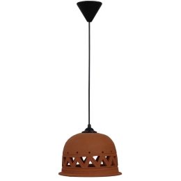 Φωτιστικό Οροφής TERRA-02 1/L CER 39-0005 Φ24 Bell Brown Heronia Κεραμικό