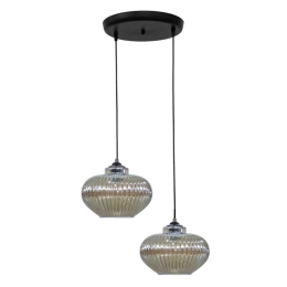 Φωτιστικό Οροφής Rigato 02-0338 2/Ε27 Φ36x82cm Fume Heronia
