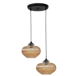 Φωτιστικό Οροφής Rigato 02-0337 2/Ε27 Φ36x82cm Honey Heronia