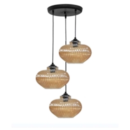 Φωτιστικό Οροφής Rigato 02-0340 Ανισόπεδο 3/Ε27 Φ36x82cm Honey Heronia