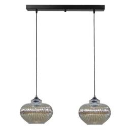 Φωτιστικό Οροφής - Ράγα Rigato 02-0347 2/Ε27 Φ25x55x96cm Fume Heronia