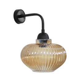 Φωτιστικό Τοίχου - Απλίκα Rigato 02-0334 1/Ε27 Φ25x27x32cm Honey Heronia