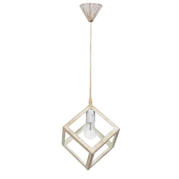 Φωτιστικό Οροφής Kyvos 34-0290 1/Ε27 22x22x90cm White-Bronze Heronia