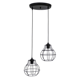 Φωτιστικό Οροφής Fun-50 34-0287 Ανισόπεδο 2/Ε27 Φ40x87cm Πλέγμα Black Heronia