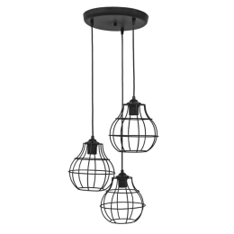 Φωτιστικό Οροφής Fun-50 34-0286 Ανισόπεδο 3/Ε27 Φ40x87cm Πλέγμα Black Heronia