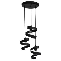 Φωτιστικό Οροφής Flexi-01 34-0324 Με Έλασμα 3/Ε27 Φ33x80cm Black Heronia