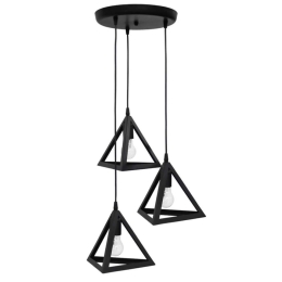 Φωτιστικό Οροφής Giza 34-0335 3/Ε27 Φ40 80cm Μεταλλικό Black Heronia