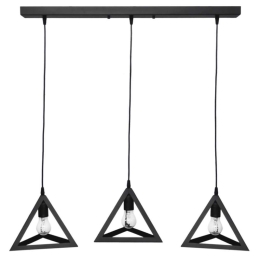 Φωτιστικό Οροφής - Ράγα Giza 34-0337 3/Ε27 80x21x80cm Μεταλλικό Black Heronia