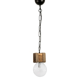 Φωτιστικό Οροφής Ut-8X8 Wood-Chain 31-1343 Χωνευτό Ντουί 1/Ε27 12x9x69cm Brown-Black Heronia