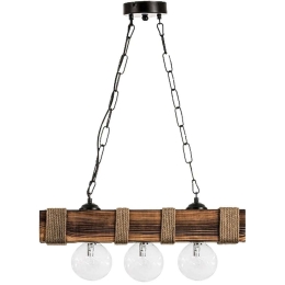 Φωτιστικό Οροφής - Ράγα Ut-8X8 Wood-Chain 31-1344 Χωνευτά Ντουί 3/Ε27 60x9x60cm Brown-Black Heronia