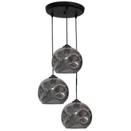 Φωτιστικό Οροφής Pop 02-0391 3/Ε27 Μπάλες Φ20cm Φ36x85cm Fume-Black Heronia Μέταλλο,Γυαλί