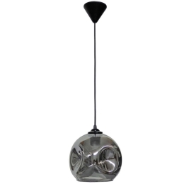 Φωτιστικό Οροφής Pop 02-0404 1/Ε27 Φ20x90cm Fume-Black Heronia Μέταλλο,Γυαλί