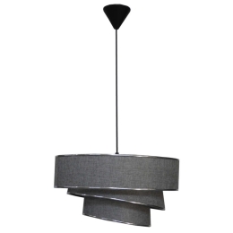 Φωτιστικό Οροφής 14-0283 1/Ε27 Φ40x95cm Τριπάτο Αμπαζούρ Grey Heronia Μέταλλο,Ύφασμα