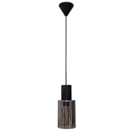 Φωτιστικό Οροφής Mirror-B 02-0417 1/Ε27 Φ10x90cm Fume-Black Heronia Μέταλλο,Γυαλί