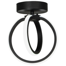 Φωτιστικό Οροφής - Πλαφονιέρα Venus 01-0352 Led 24W Φ19x24cm Black Heronia Μέταλλο