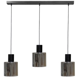 Φωτιστικό Οροφής - Ράγα Mirror-C 02-0421 3/Ε27 Φ15x80x100cm Fume-Black Heronia Μέταλλο,Γυαλί