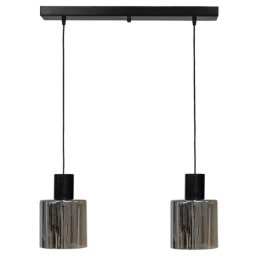 Φωτιστικό Οροφής - Ράγα Mirror-C 02-0422 2/Ε27 Φ15x55x100cm Fume-Black Heronia Μέταλλο,Γυαλί