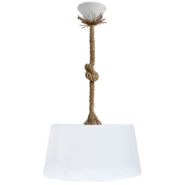 Φωτιστικό Οροφής Drum 31-1351 1/Ε27 Φ35x85cm Με Σχοινί White-Beige Heronia Σχοινί, Πλαστικό