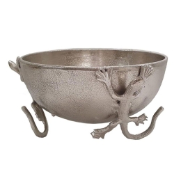 Διακοσμητικό Μπολ Σαύρα 00.07.7323 25Χ14cm Silver Αλουμίνιο
