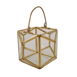 Φανάρι 00.03.32033 12Χ12Χ9cm Gold Μέταλλο,Γυαλί