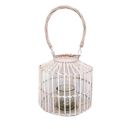 Φανάρι Cage 00.06.6109 26/13Χ29cm White Ξύλο
