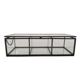 Μπιζουτιέρα 00.03.32039 25Χ11Χ7cm Black-Clear Μέταλλο,Γυαλί