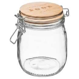 Βάζο  Με Καπάκι Ξύλινο Και Έλασμα 07.169211 750ml  13,5Χ14cm Clear Ξύλο,Γυαλί