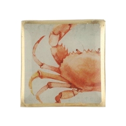 Διακοσμητική Πιατέλα Crab 02.1073501 10x10cm Γυάλινη Multi Γυαλί