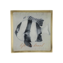 Διακοσμητική Πιατέλα Fish 02.1073502 10x10cm Γυάλινη Multi Γυαλί