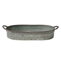 Δίσκος Διακοσμητικός Vintage Zinc 00.07.7110C 42x29,5x7cm Silver Μέταλλο
