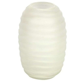 Βάζο Γυάλινο Ριγέ 013.783959 10,5x15,5cm White Γυαλί